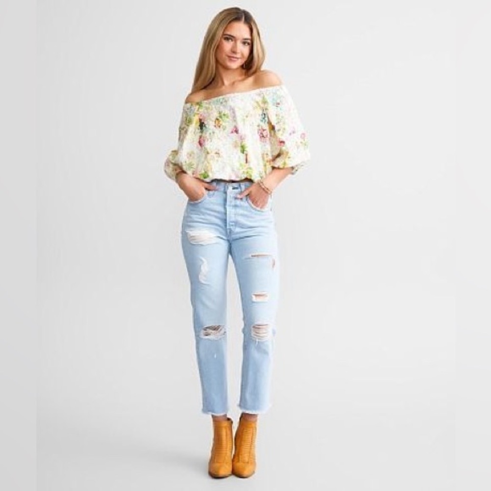 NWT Levi’s 501 Original Cropped Jeans Light Wash 31x26